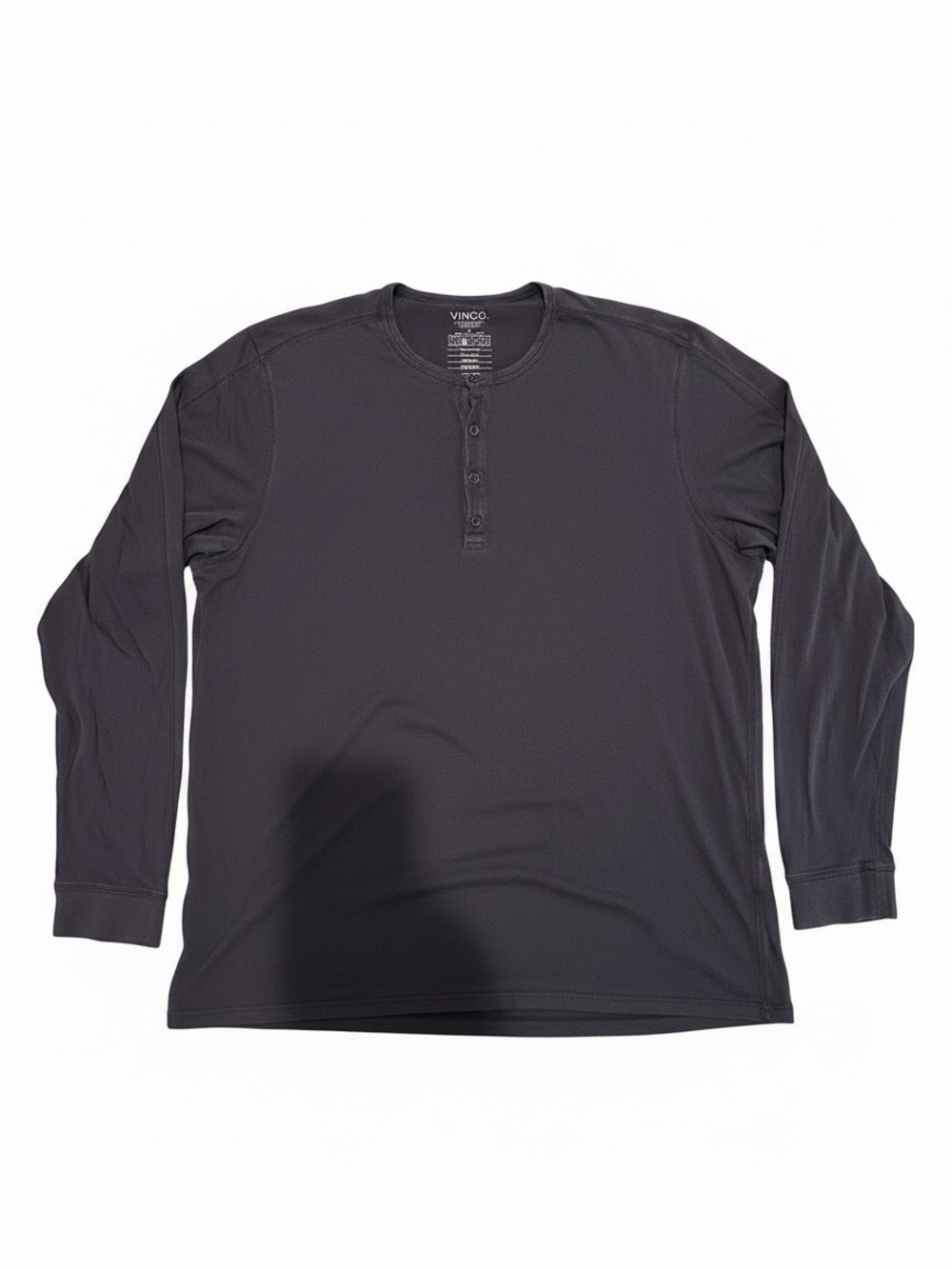 Vince Men’s Charcoal Gray Long-Sleeve Henley - Picture 2 of 6